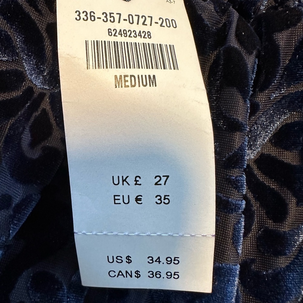 Hollister Midnight Blue Velvet Burnout Off Shoulder Peasant Blouse NWT Medium - Picture 6 of 12